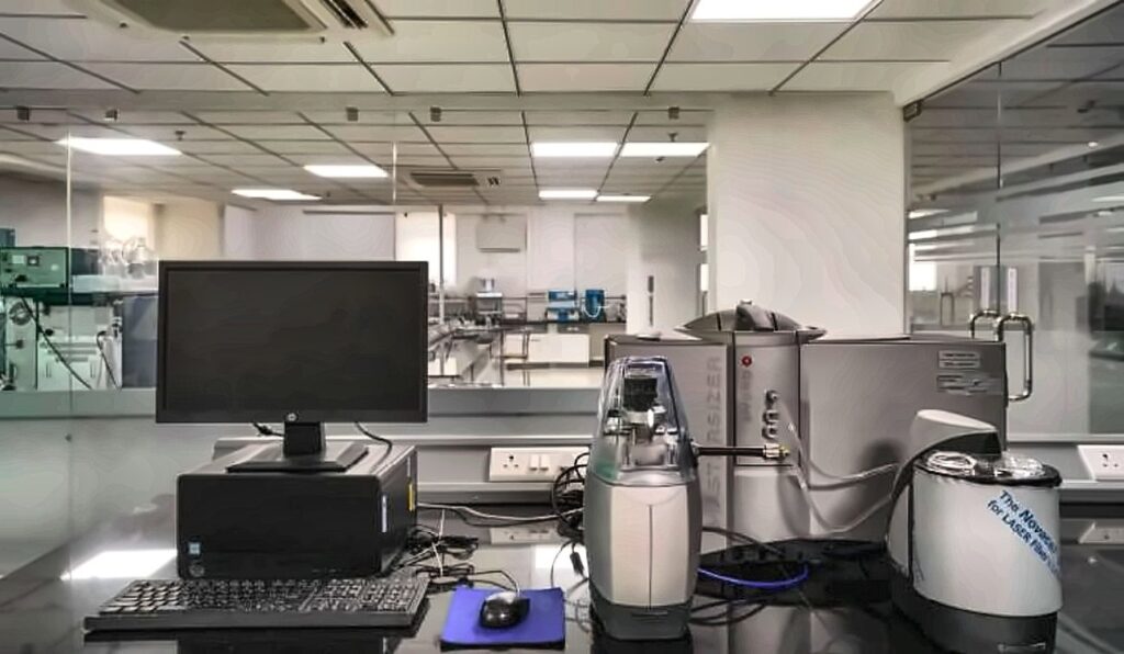 Particle Size Analyzer at the Auxilla analytical and formulation labs