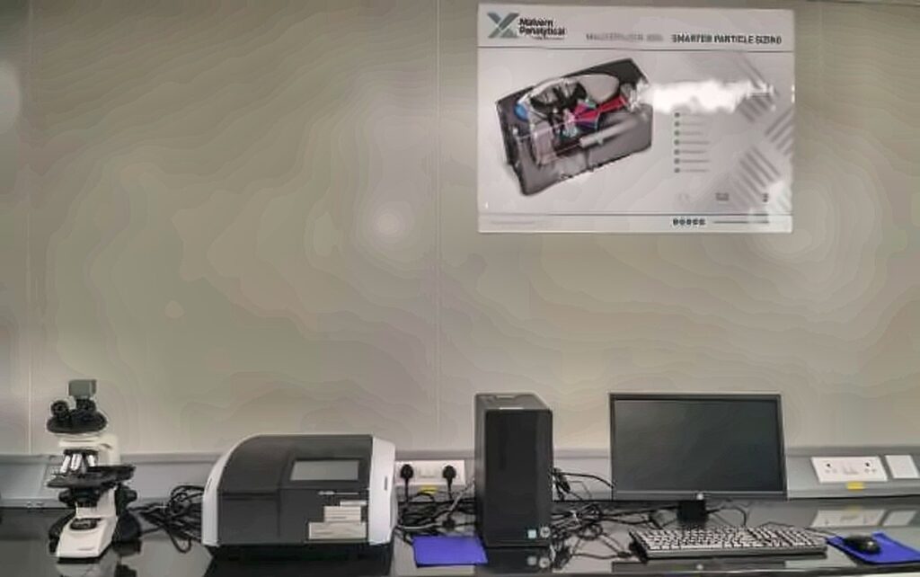 Uv Microscope at the Auxilla analytical and formulation labs